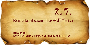 Kesztenbaum Teofánia névjegykártya